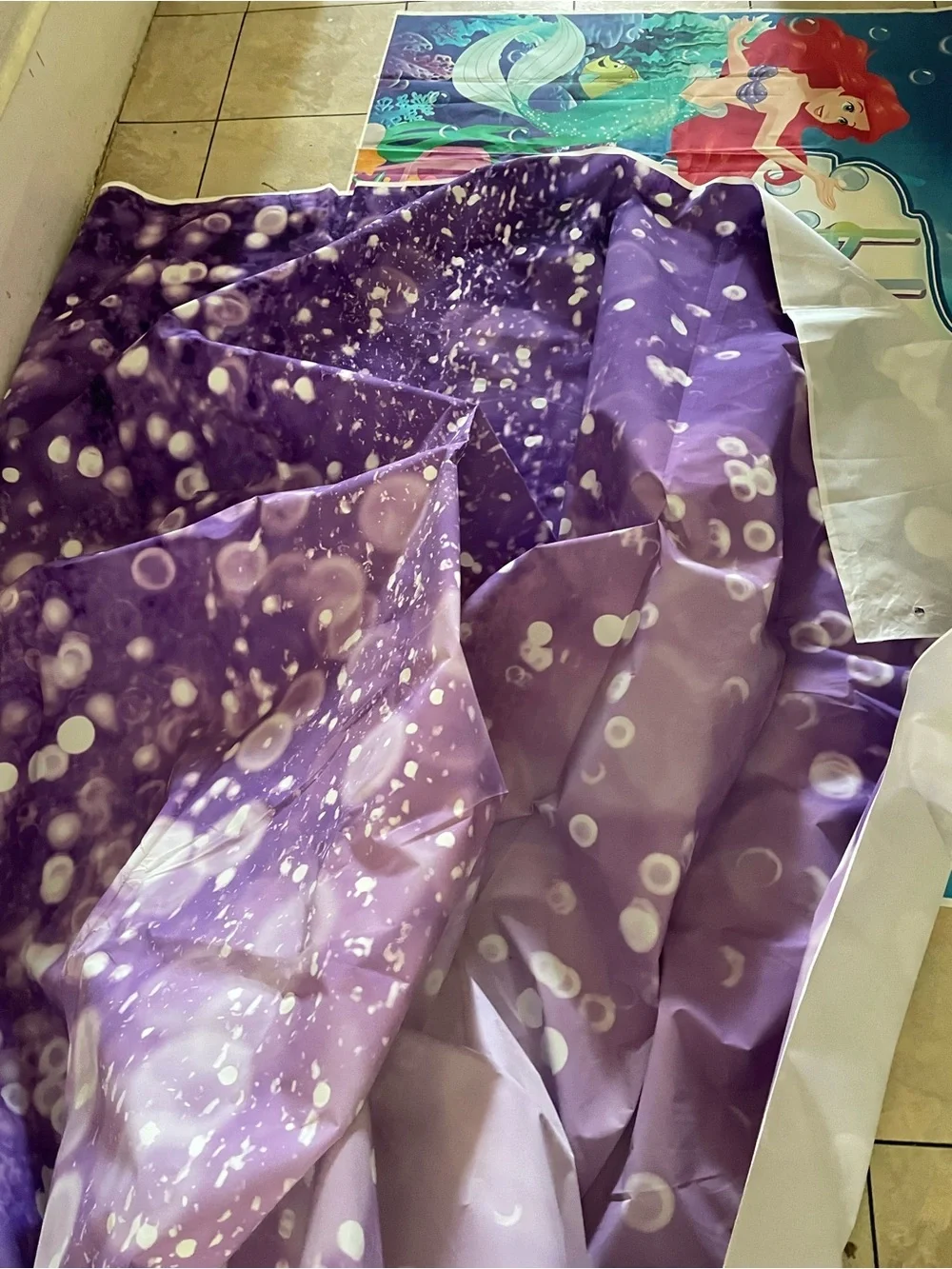 Ariel little mermaid Purple Birthday Party Backdrops